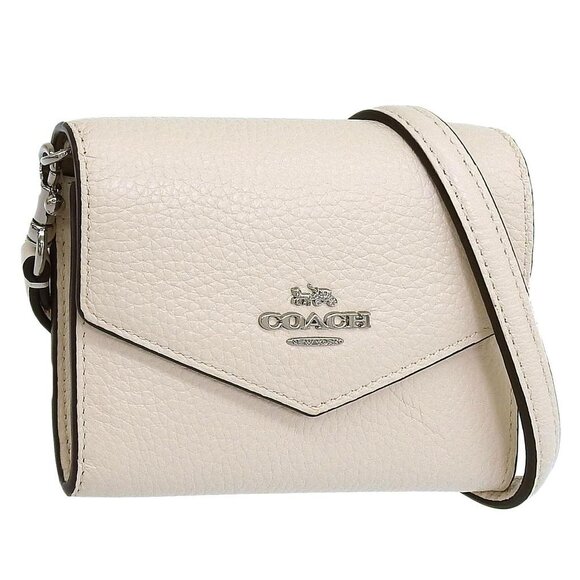 Coach Handbags - Coach Mini Envelope Wallet Pebbled Leather in Light Chalk
